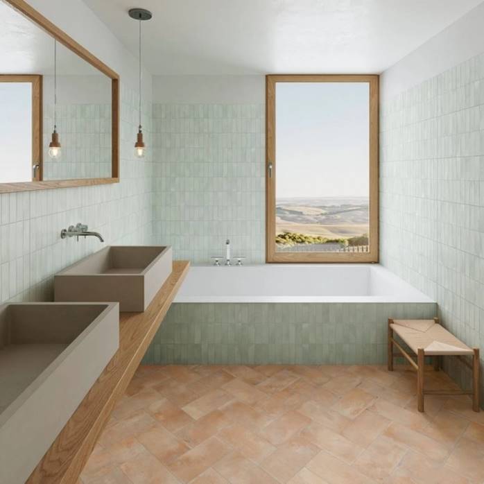 carrelage faïence salle de bains et crédence meuble